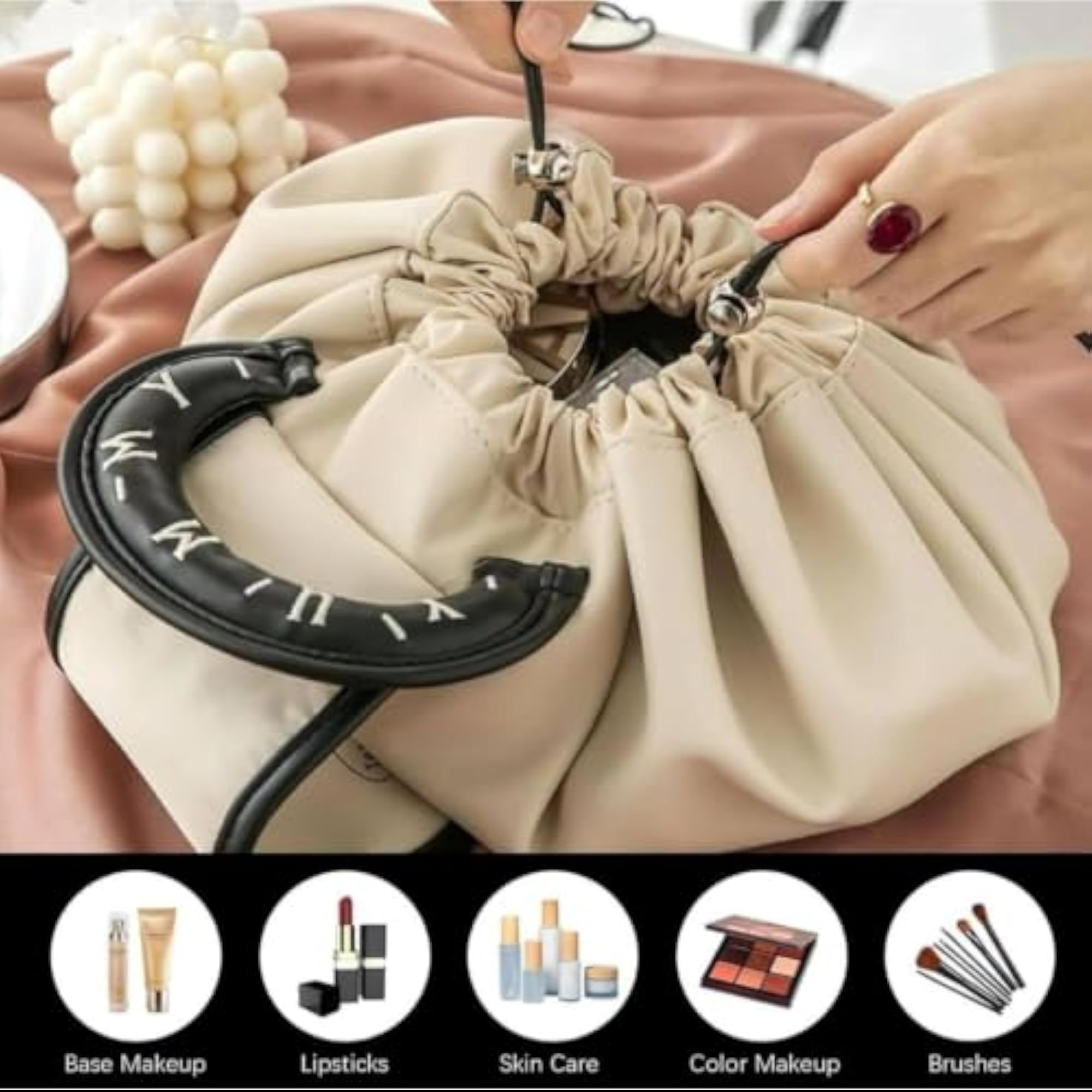 Portable Lazy Drawstring Makeup Bag